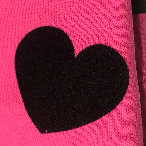 Velvet Black Heart Appliqué on Fuchsia Tunic Pullover Sweatshirt Sz 1x or 2x - Picture 4 of 10